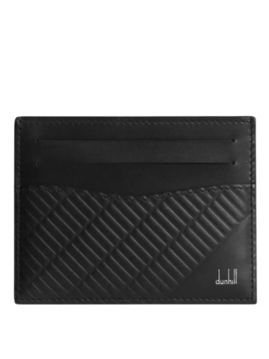 Кожаный футляр для карт Dunhill Contour — черный