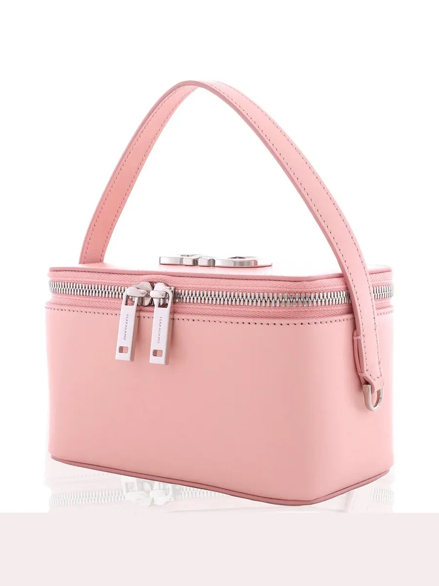 Сумка Ferragamo Zip-Around Gancini Beauty Case — изображение 4 из 6, розовый
