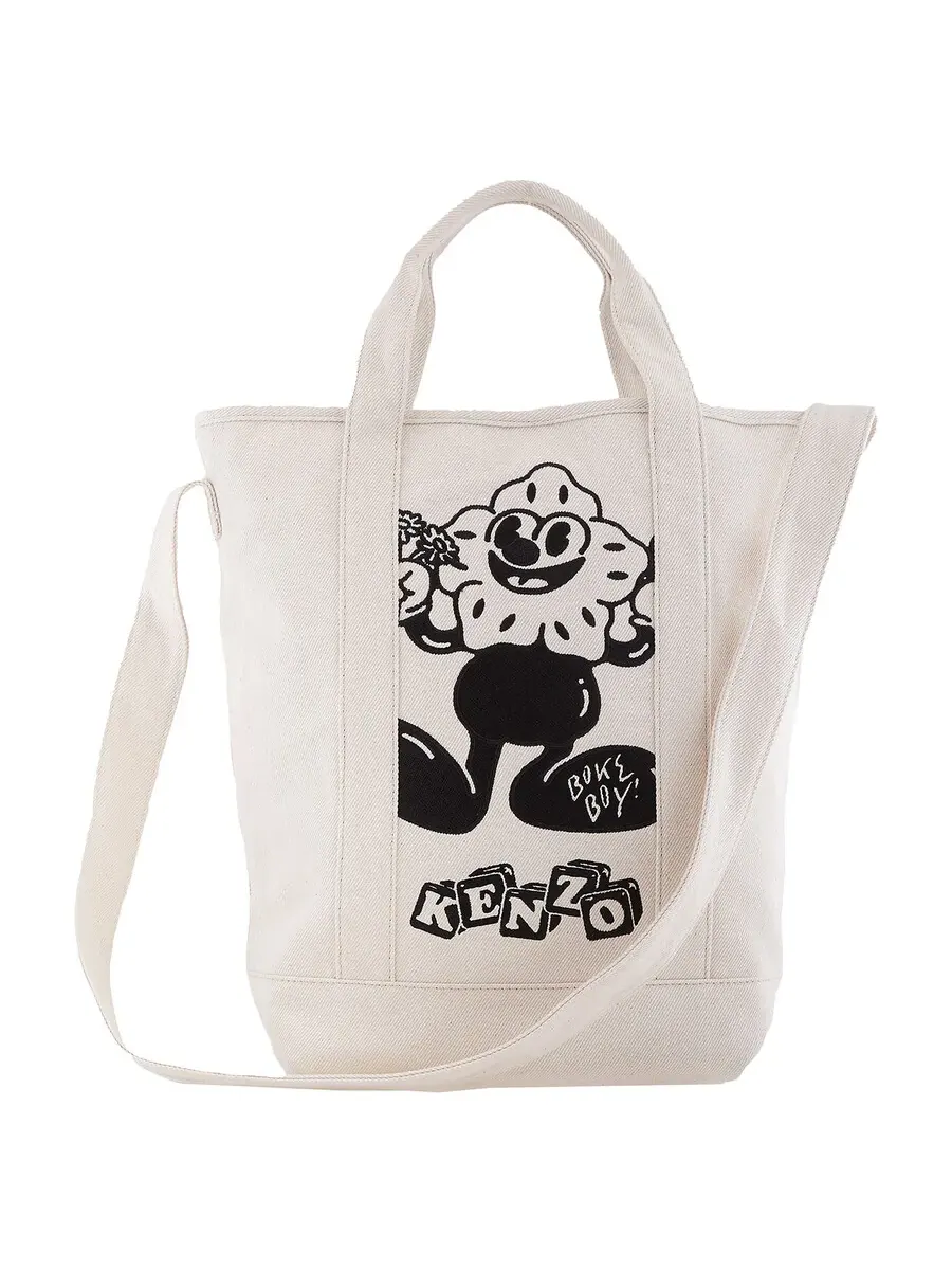 Графическая сумка-тоут Kenzo цвета экрю — 4