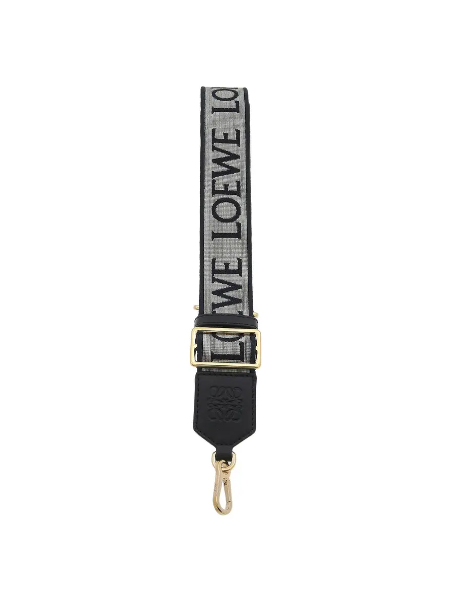 Ремешок Loewe Anagram из жаккарда и телячьей кожи — черный