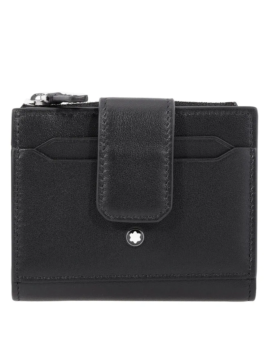 Мини-кошелек Montblanc Black Soft на 6 отделений для карт — черный
