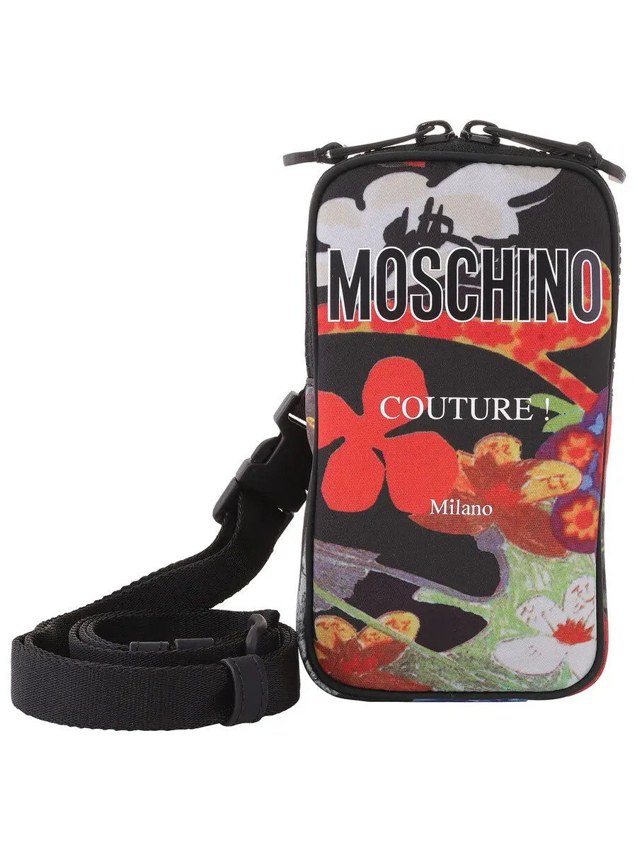 Сумка для телефона Moschino с принтом цветов по всей поверхности — мульти