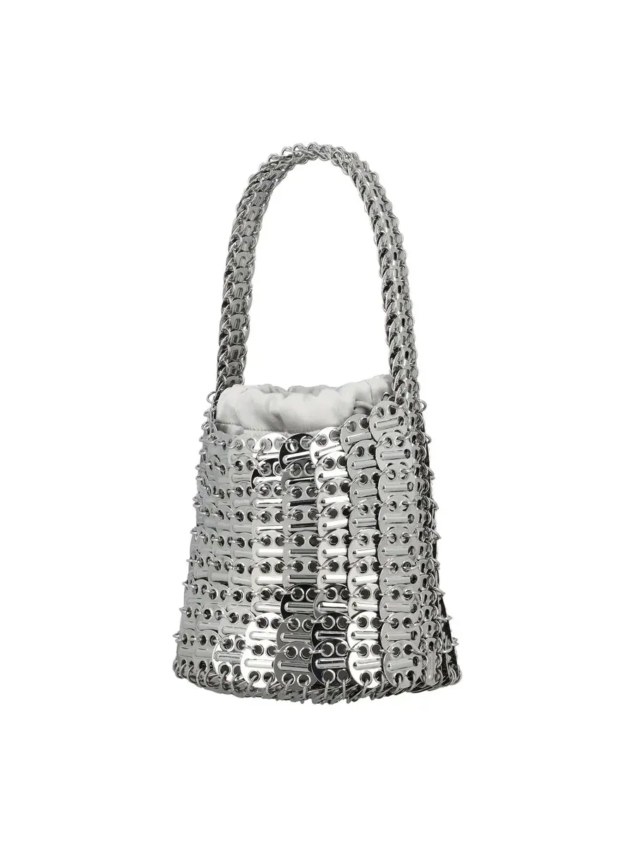 Сумка-ведро Paco Rabanne 1969 с детальной проработкой диска — изображение 2 из 3, серебряный