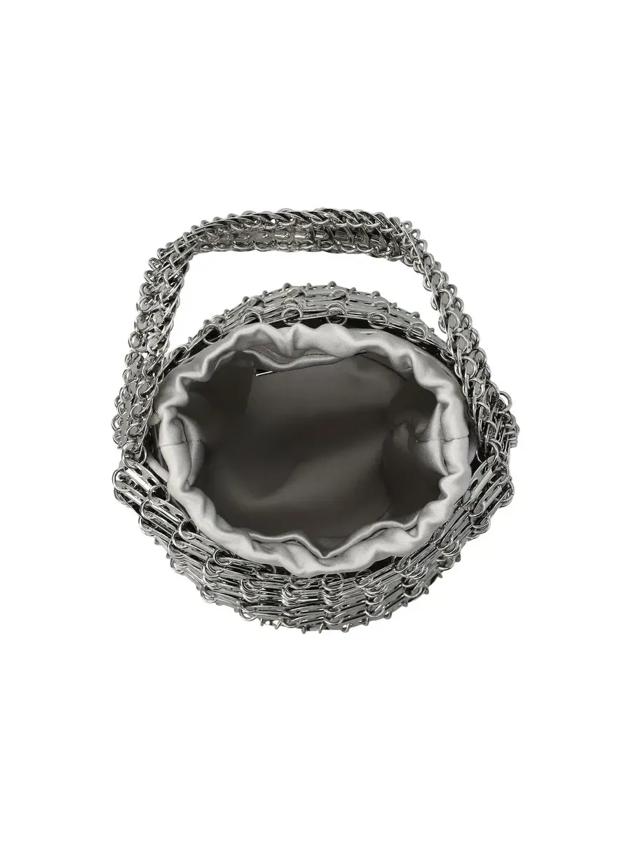 Сумка-ведро Paco Rabanne 1969 с детальной проработкой диска — изображение 3 из 3, серебряный
