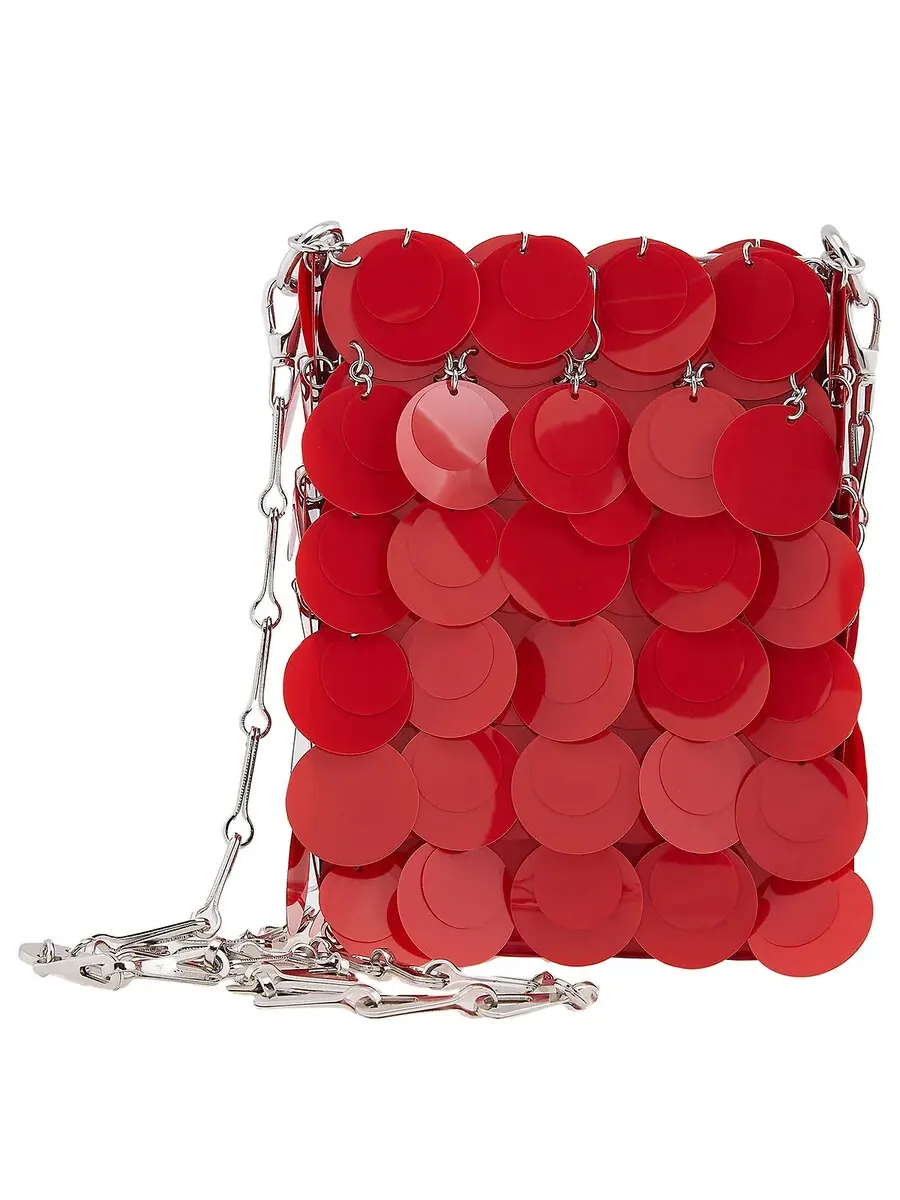 Сумка через плечо Paco Rabanne Red Mini Sparkle Discs — красный