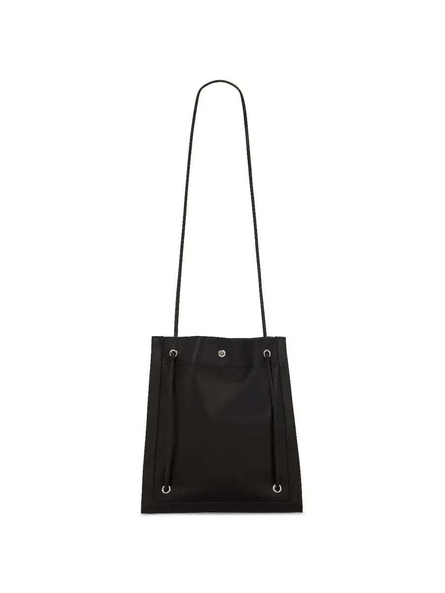 Черная кожаная сумка через плечо Saint Laurent Universite — 2