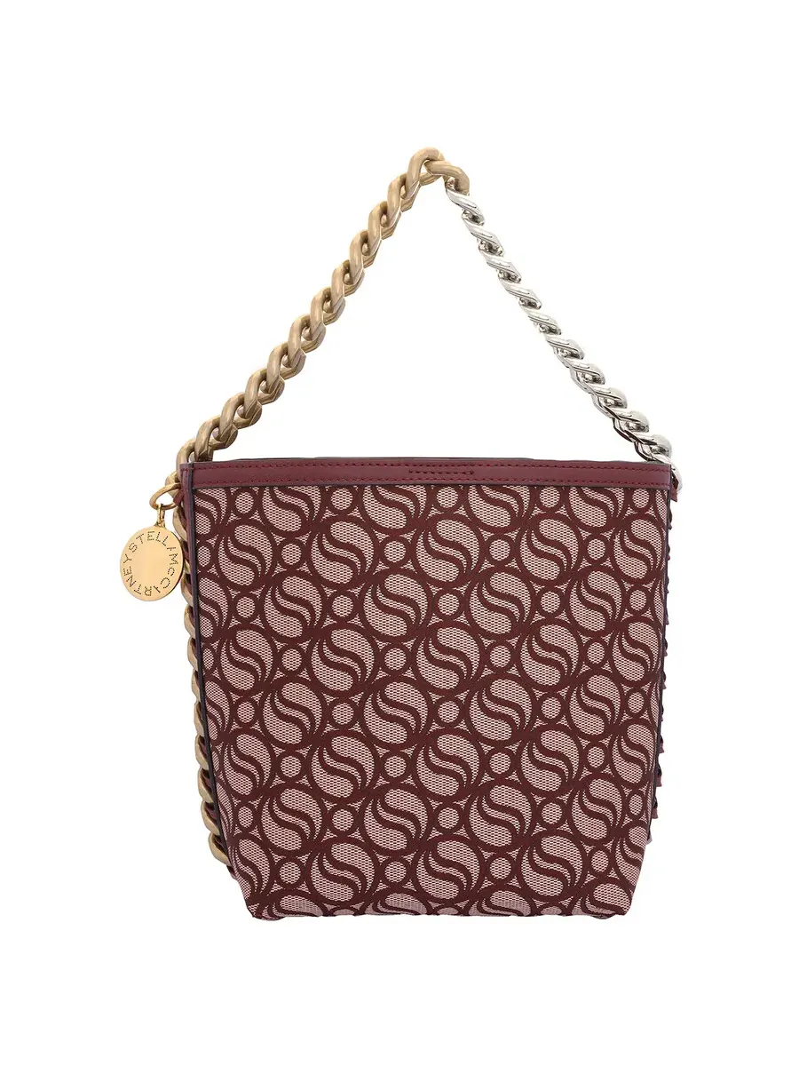 Женская сумка-ведро Stella McCartney Burgundy S-Wave с монограммой — красный