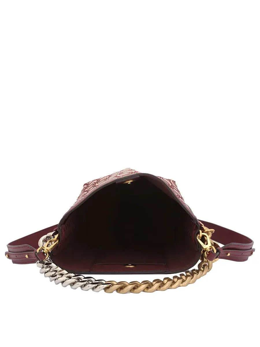Женская сумка-ведро Stella McCartney Burgundy S-Wave с монограммой — 6
