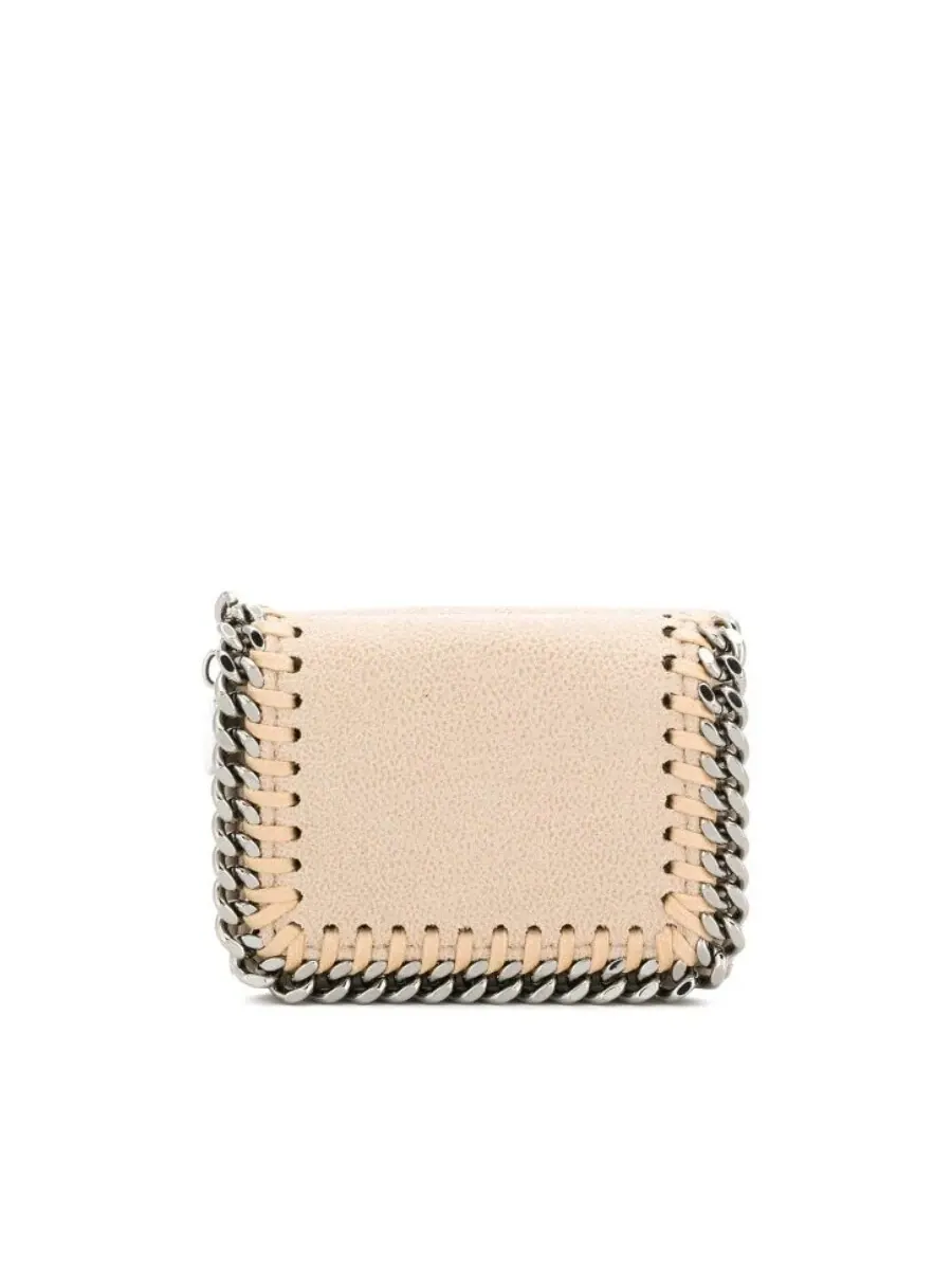 Кошелек Stella McCartney Falabella с тройным складным клапаном — бежевый