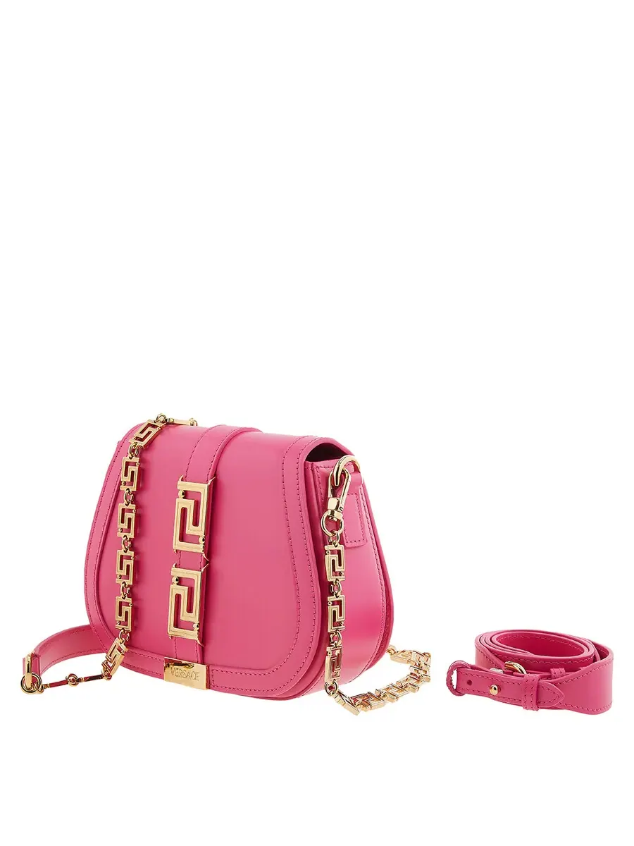 Сумка через плечо Versace Greca Goddess Small - розовая — изображение 4 из 7, розовый