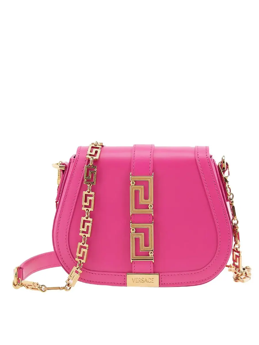 Сумка через плечо Versace Greca Goddess Small - розовая — изображение 6 из 7, розовый