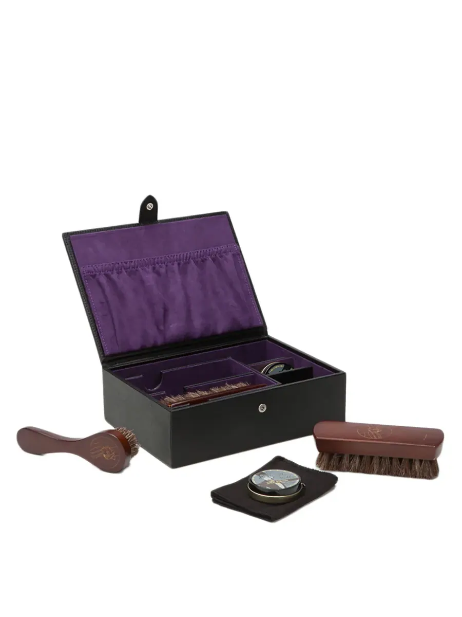 Сумка Wolf Blake Black Pebble Shoe Shine Kit 305228 — изображение 2 из 2, черный/фиолетовый
