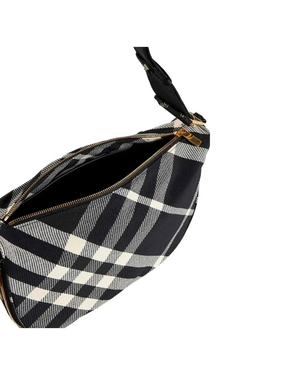 Средняя сумка через плечо Burberry с принтом Shield Check — изображение 4 из 4, черный