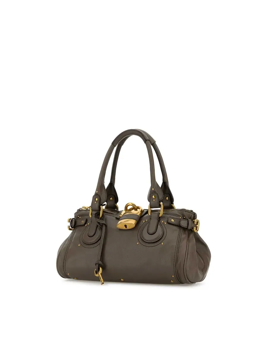 Сумка через плечо Chloé Mud Leather Paddington — изображение 2 из 2, серый