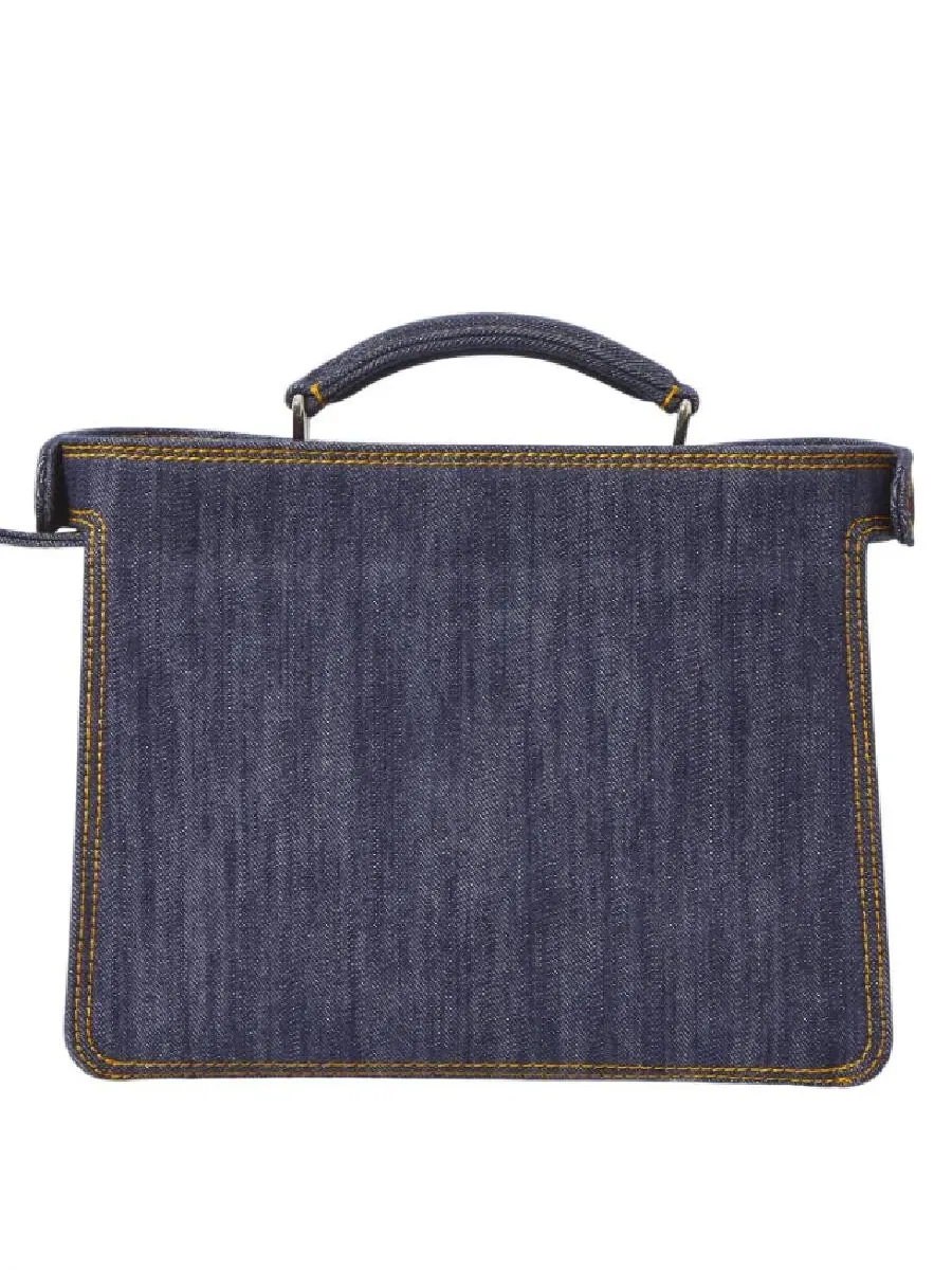 Мини-сумка Fendi Peekaboo ISeeU из ткани с эффектом денима — 2