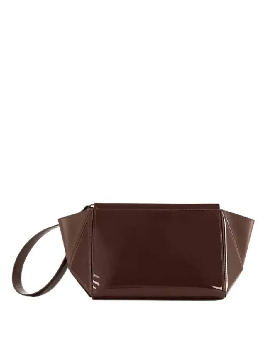 Средняя треугольная сумка Mlouye Patent Brown