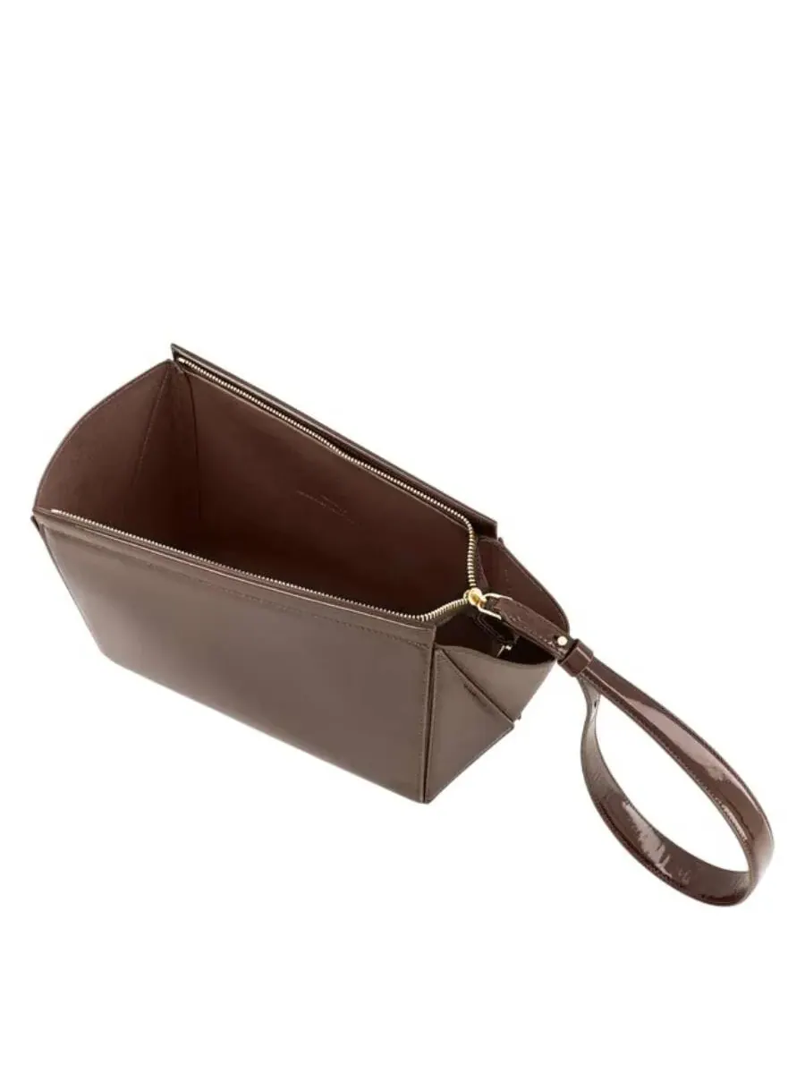 Средняя треугольная сумка Mlouye Patent Brown — изображение 3 из 3, коричневый
