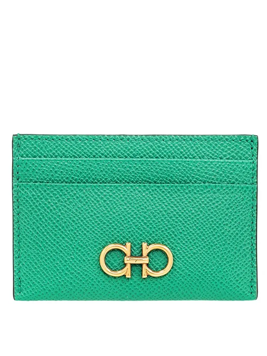 Сумка Salvatore Ferragamo Green Gancini Credit Card Holder