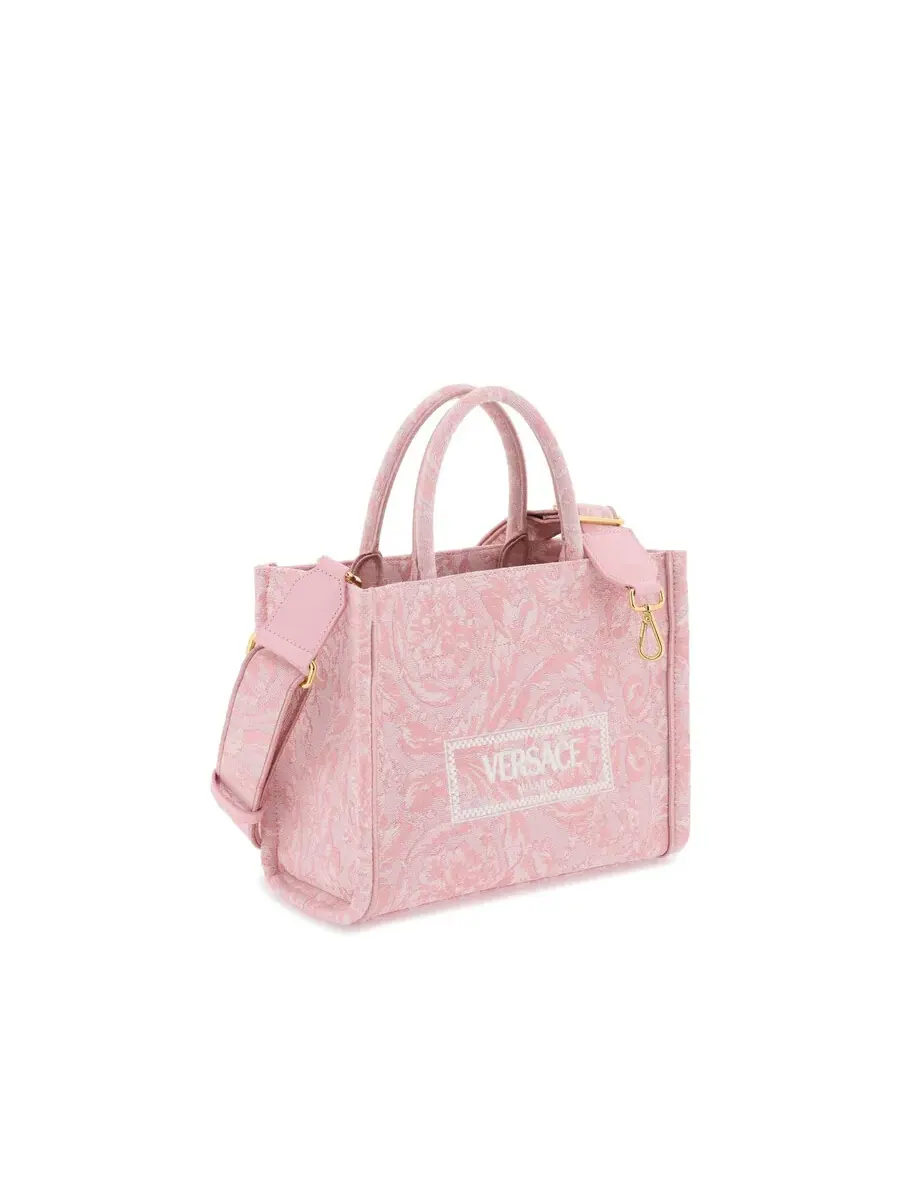 Сумка-тоут Versace Barocco Athena Small с принтом — изображение 2 из 4, бледный розовый/розовый