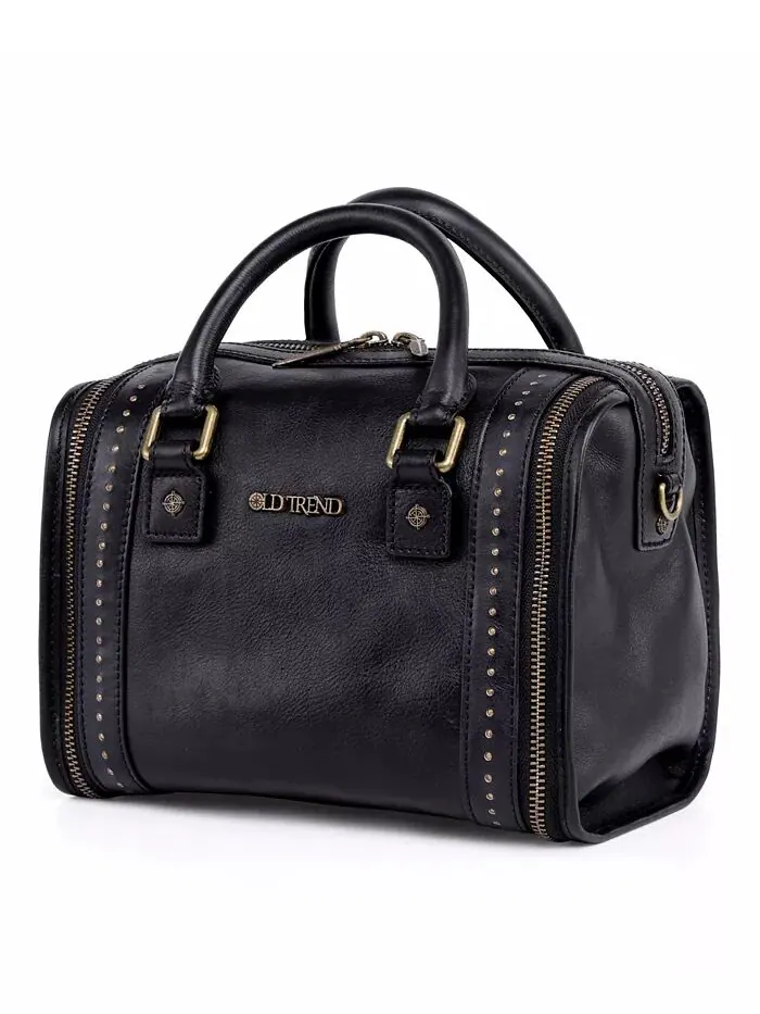 Женская сумка через плечо Mini Trunk из натуральной кожи OLD TREND — изображение 11 из 16, черный
