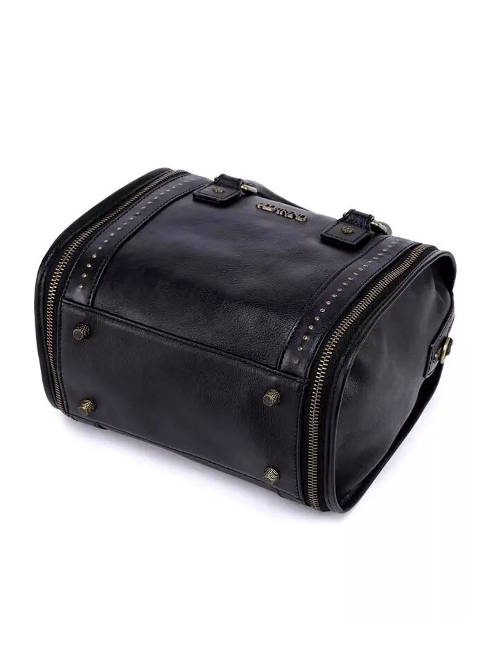 Женская сумка через плечо Mini Trunk из натуральной кожи OLD TREND — изображение 7 из 16, черный