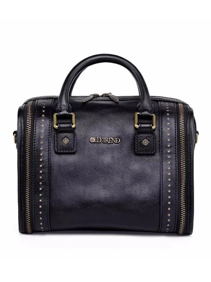 Женская сумка через плечо Mini Trunk из натуральной кожи OLD TREND — изображение 10 из 16, черный