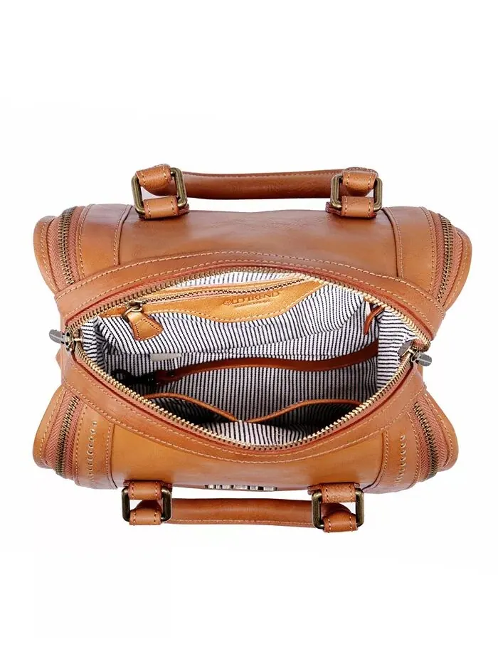 Женская сумка через плечо Mini Trunk из натуральной кожи OLD TREND — изображение 2 из 13, орех