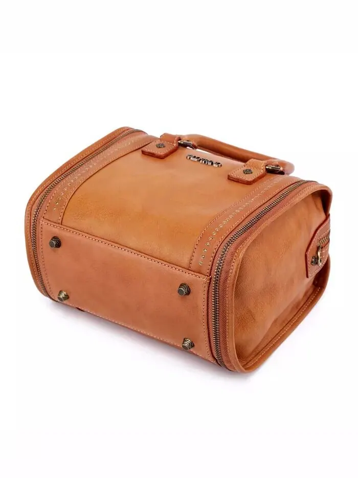 Женская сумка через плечо Mini Trunk из натуральной кожи OLD TREND — изображение 6 из 13, орех