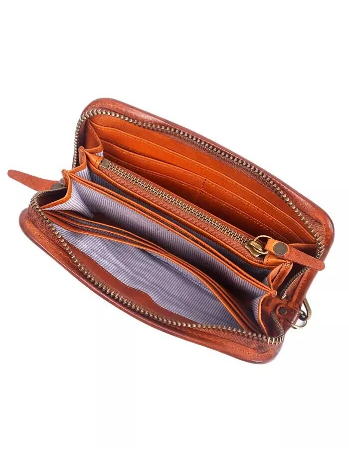 Кожаный клатч Mola OLD TREND — изображение 5 из 8, золото