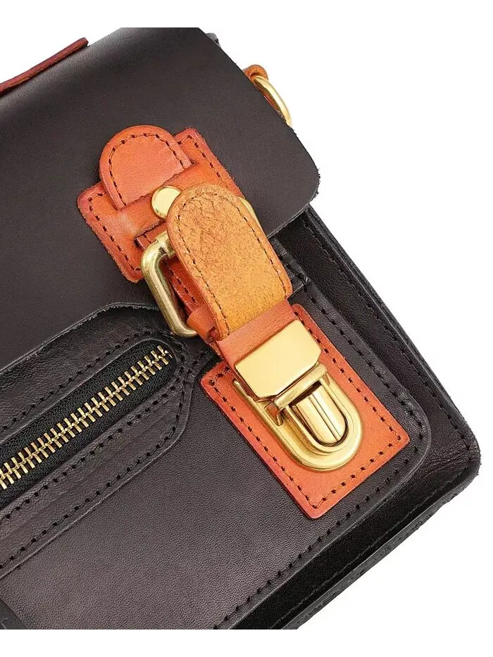 Женская сумка-саквояж Aster Mini из натуральной кожи OLD TREND — изображение 11 из 14, черный