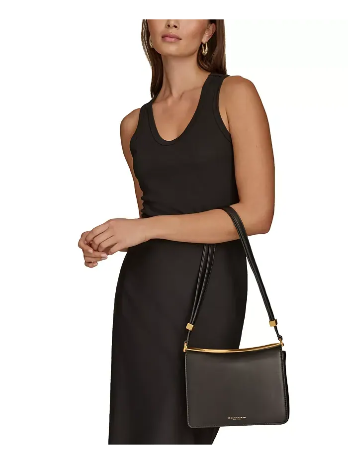 Сумка Jericho Flap Shoulder with Sculpted Hardware Donna Karan New York — изображение 6 из 6, бежевый