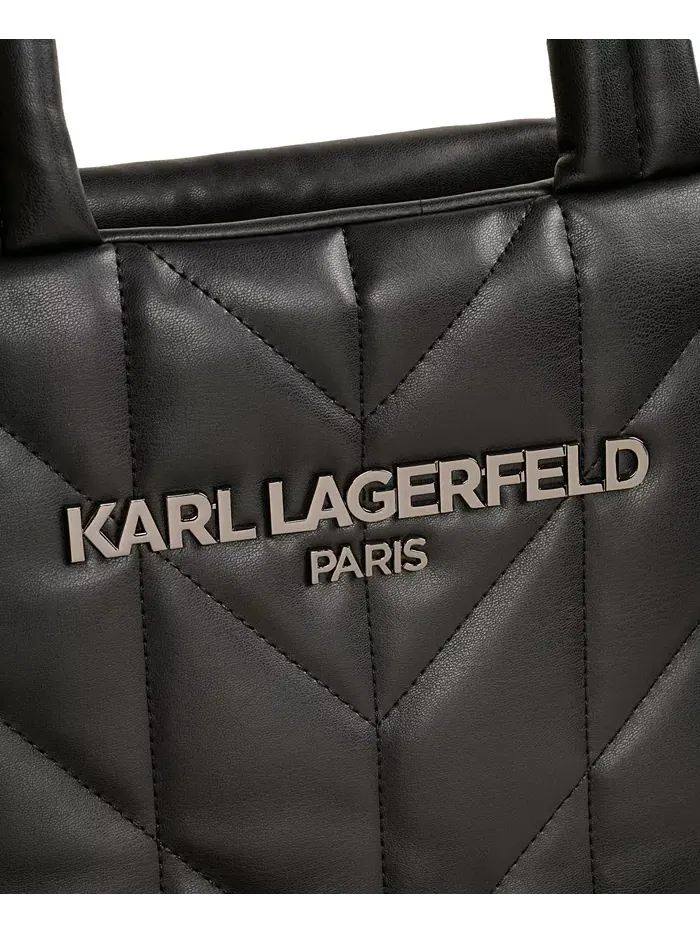 Большая стеганая сумка-тоут Voyage KARL LAGERFELD PARIS — изображение 2 из 5, черный