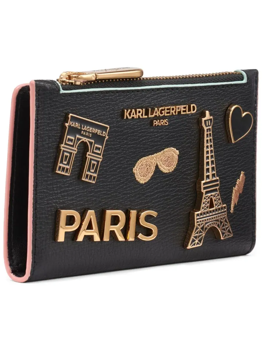 Складной кошелек KARL LAGERFELD PARIS — изображение 2 из 4, черный/золотистый
