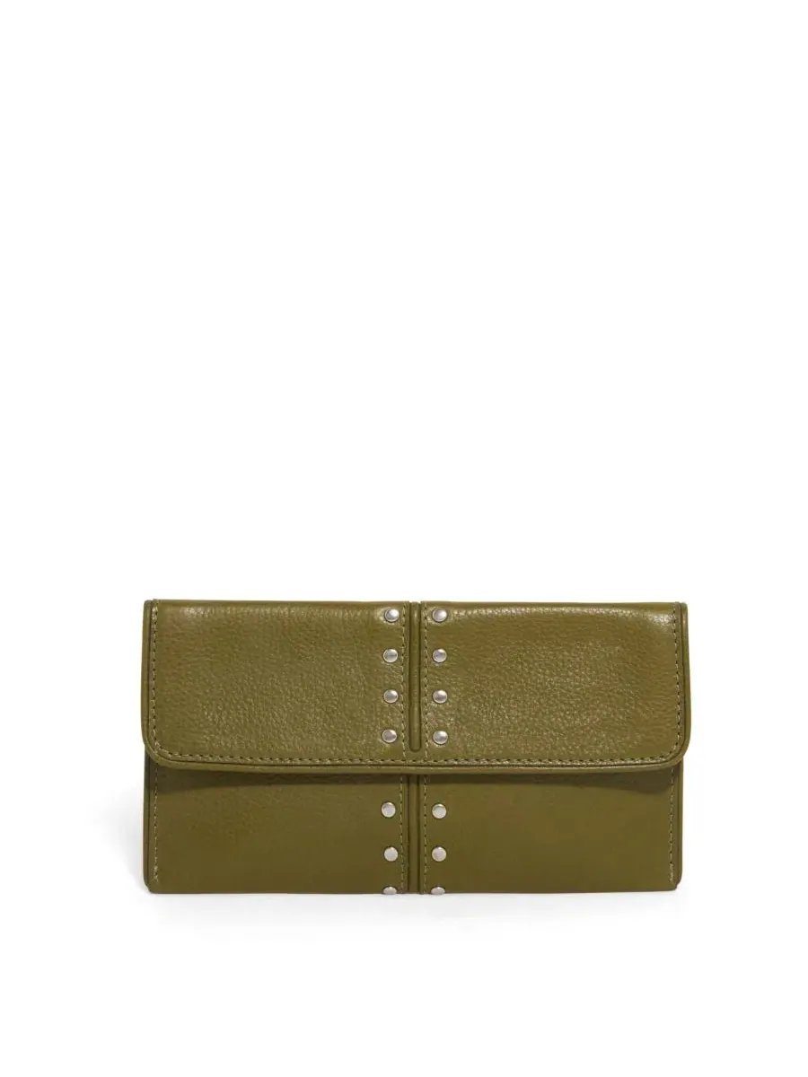 Женский складной кошелек Mittie American Leather Co. — изображение 1 из 3, зеленый