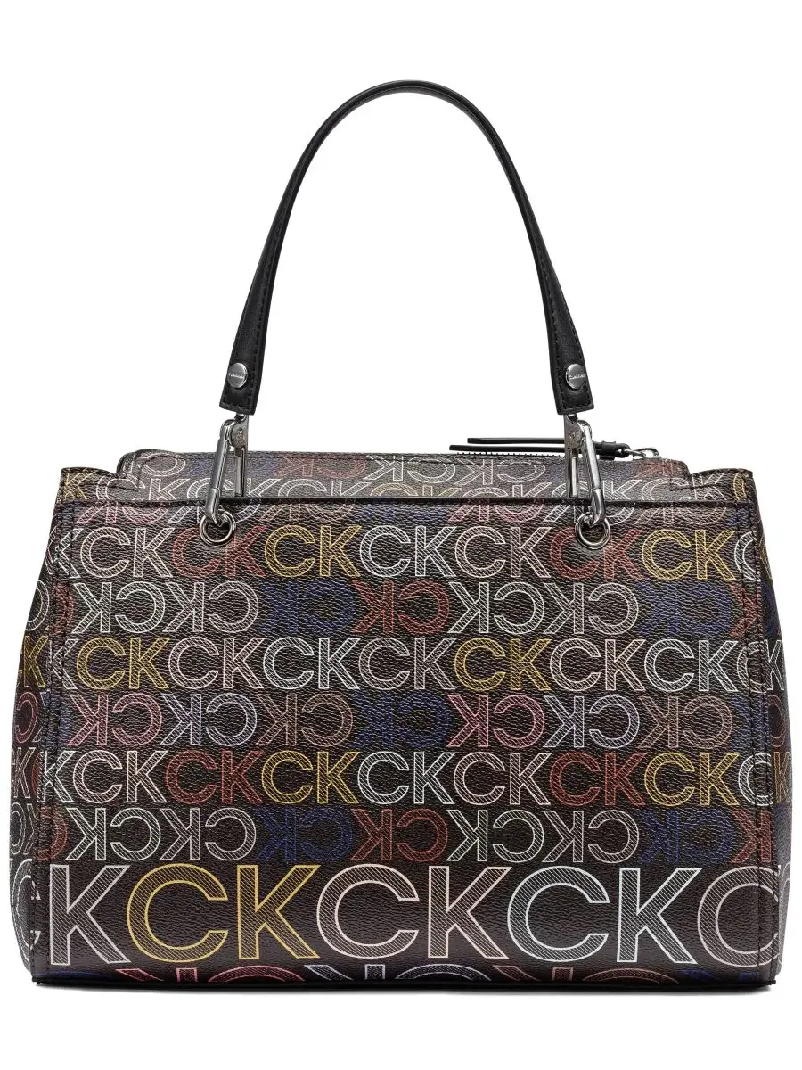 Сумка-сатчел средняя Garnet Zipper Calvin Klein — изображение 2 из 5, коричневый мульти