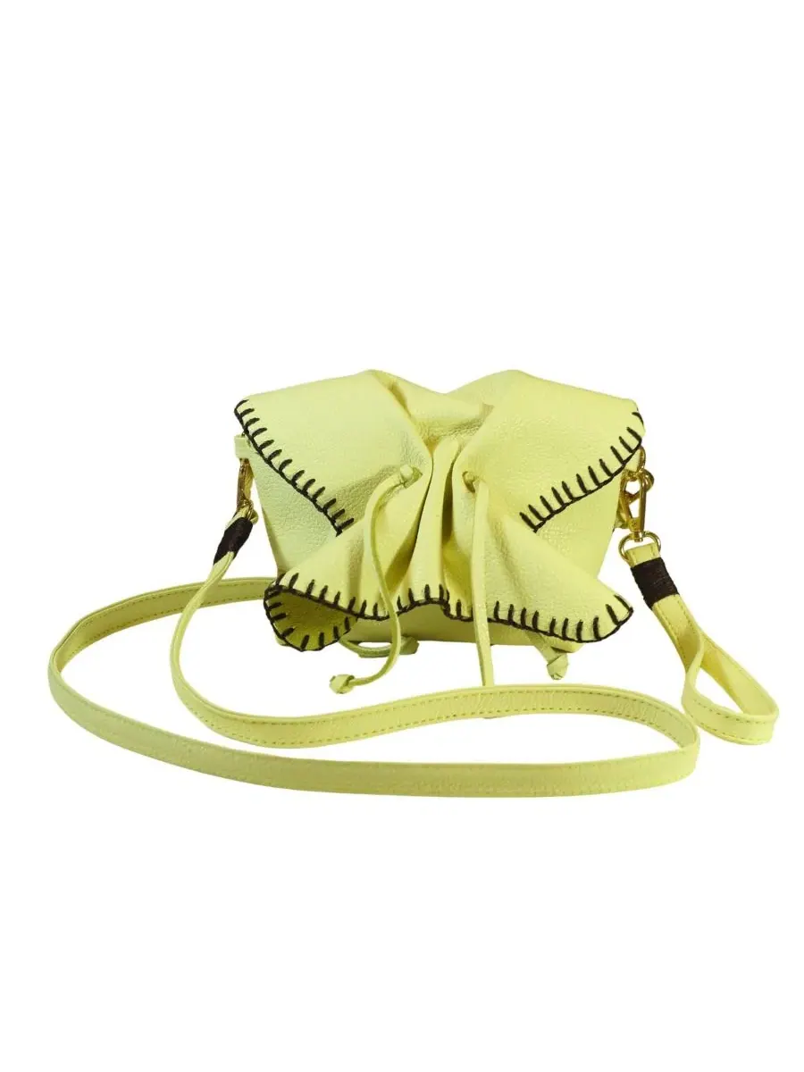 Сумка-мессенджер Mini Butterfly Leather Carlos Falchi — желтый