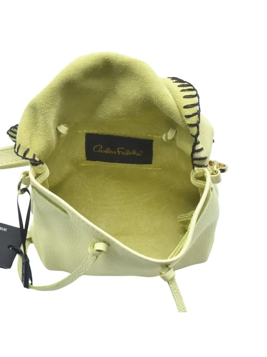 Сумка-мессенджер Mini Butterfly Leather Carlos Falchi — изображение 4 из 10, желтый