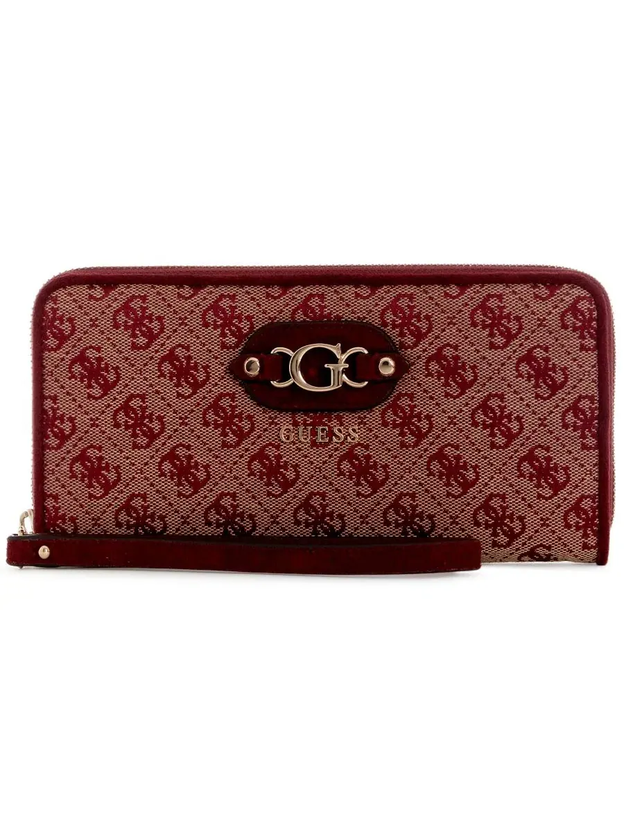 Кошелек-клатч Samantha Small Zip Around Wallet GUESS, Merlot Lgo