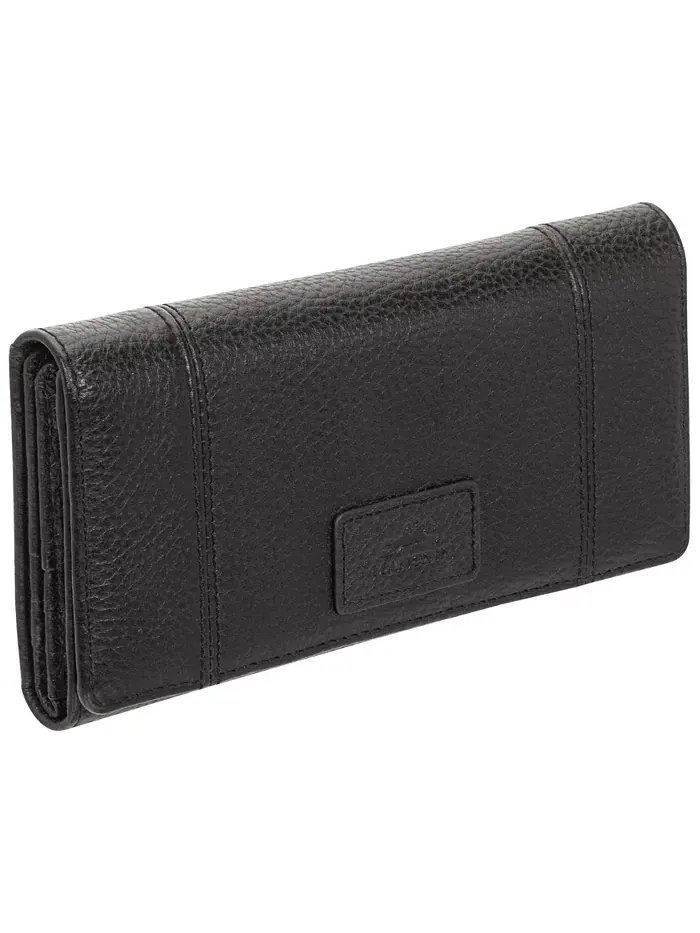 Женский трехстворчатый кошелек с защитой RFID из коллекции Pebbled Collection Wing Wallet Mancini — изображение 2 из 6
