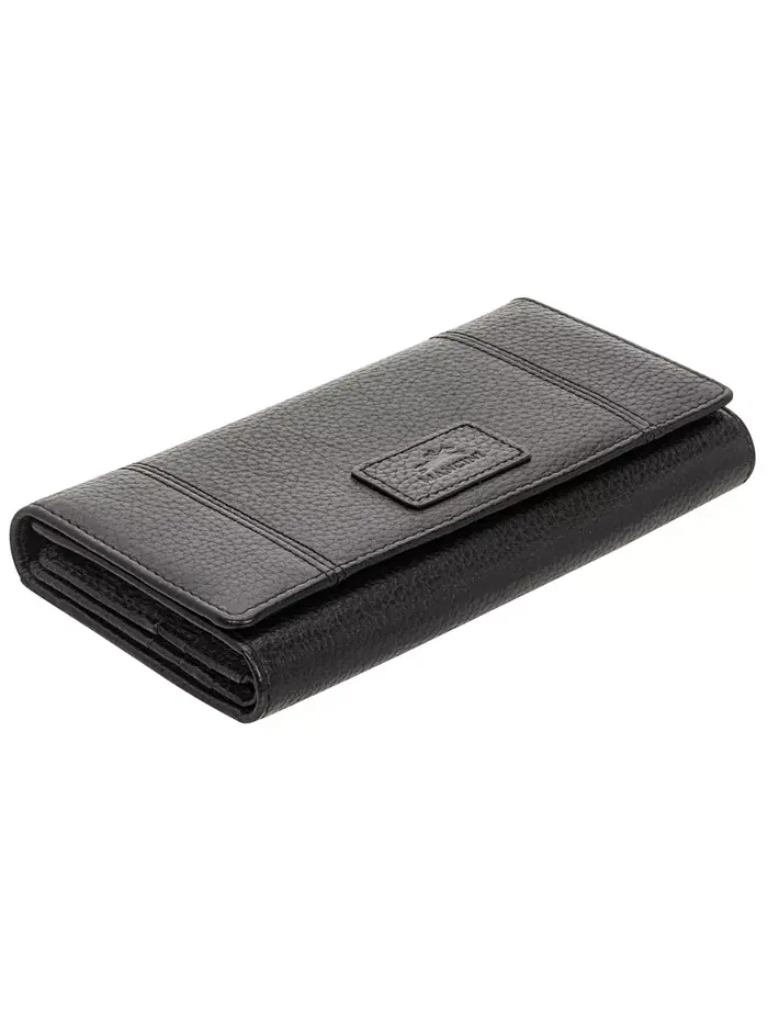 Женский трехстворчатый кошелек с защитой RFID из коллекции Pebbled Collection Wing Wallet Mancini — изображение 6 из 6