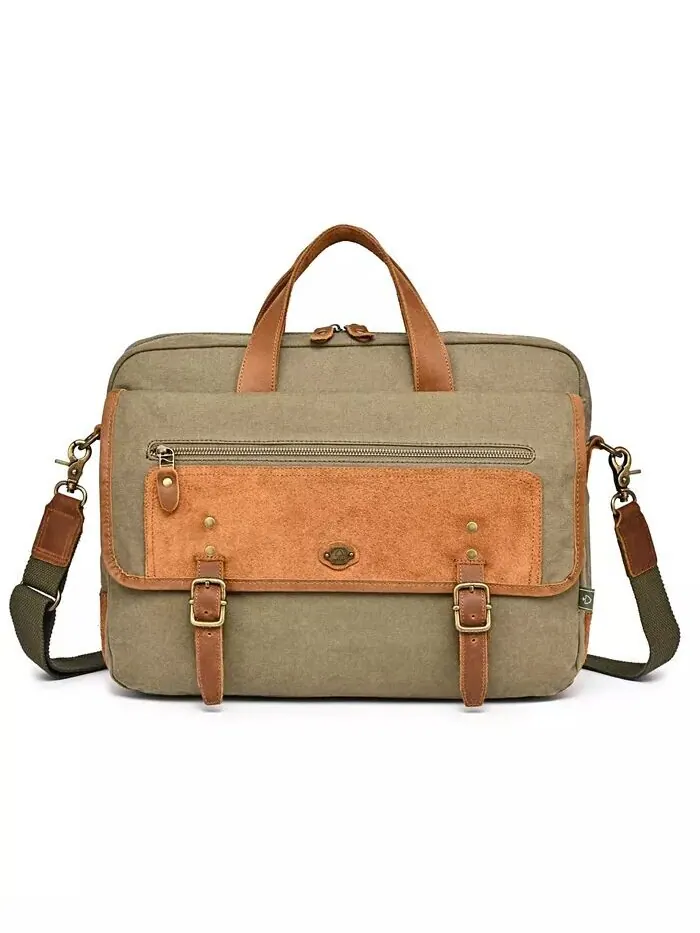 Сумка-бриф Valley Oak Canvas TSD BRAND — изображение 1 из 14, оливковый