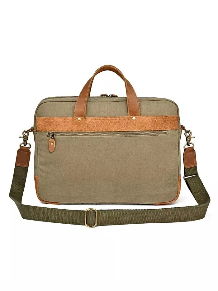 Сумка-бриф Valley Oak Canvas TSD BRAND — изображение 2 из 14, оливковый