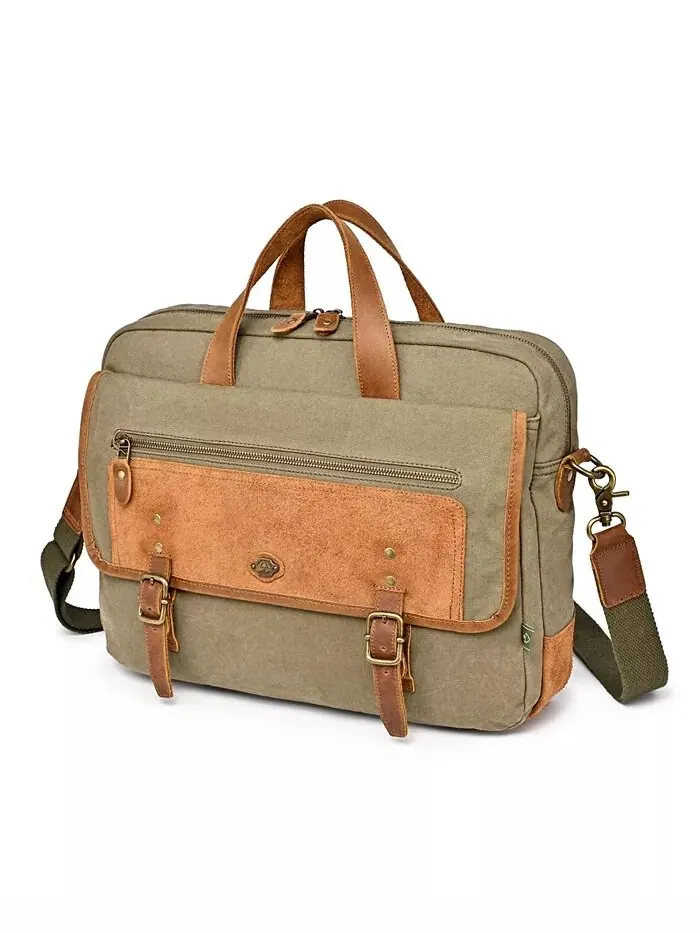 Сумка-бриф Valley Oak Canvas TSD BRAND — изображение 3 из 14, оливковый
