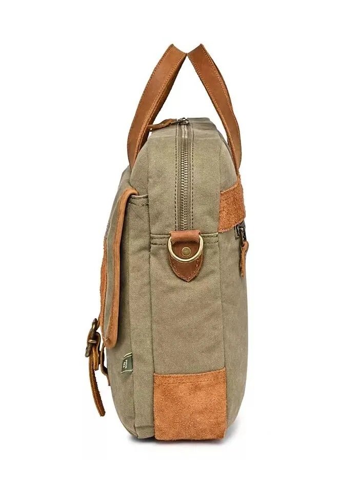Сумка-бриф Valley Oak Canvas TSD BRAND — изображение 4 из 14, оливковый
