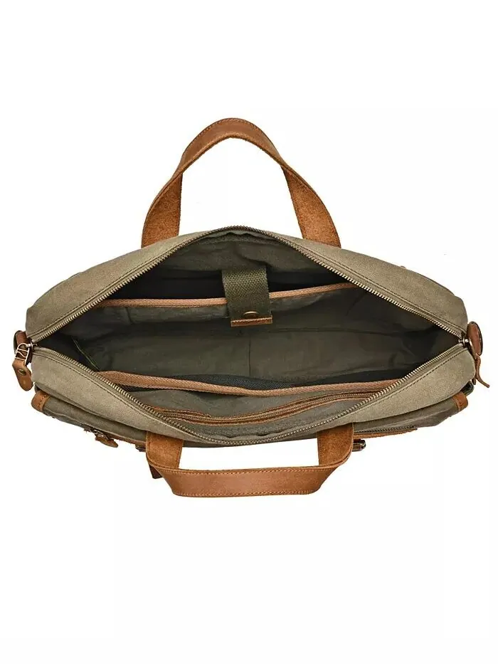 Сумка-бриф Valley Oak Canvas TSD BRAND — изображение 6 из 14, оливковый
