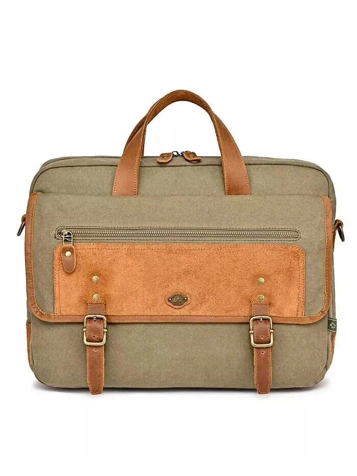 Сумка-бриф Valley Oak Canvas TSD BRAND — изображение 7 из 14, оливковый