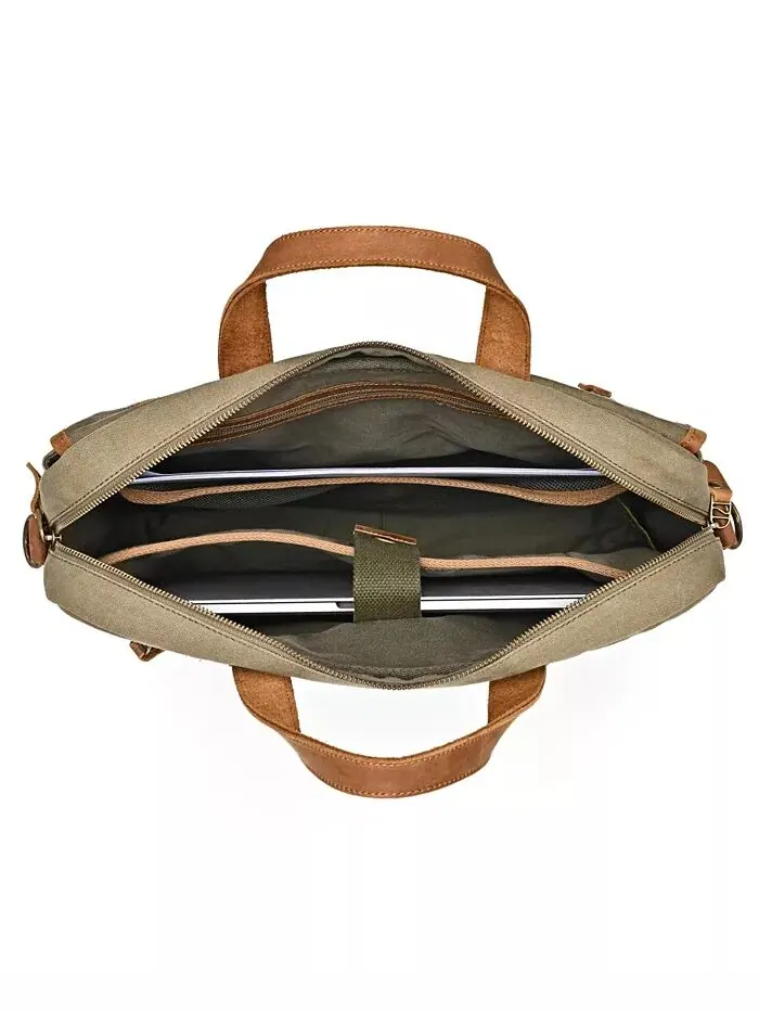 Сумка-бриф Valley Oak Canvas TSD BRAND — изображение 9 из 14, оливковый