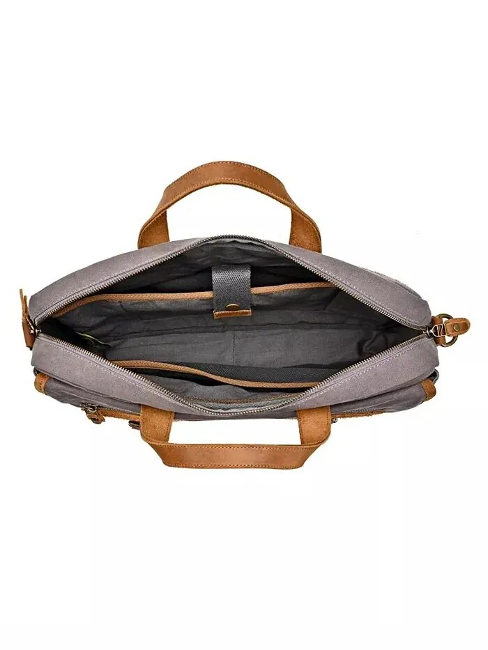 Сумка-бриф Valley Oak Canvas TSD BRAND — изображение 2 из 14, серый