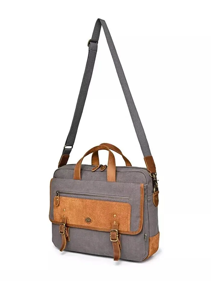 Сумка-бриф Valley Oak Canvas TSD BRAND — изображение 3 из 14, серый