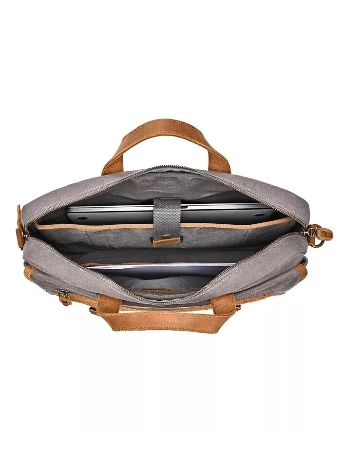 Сумка-бриф Valley Oak Canvas TSD BRAND — изображение 5 из 14, серый